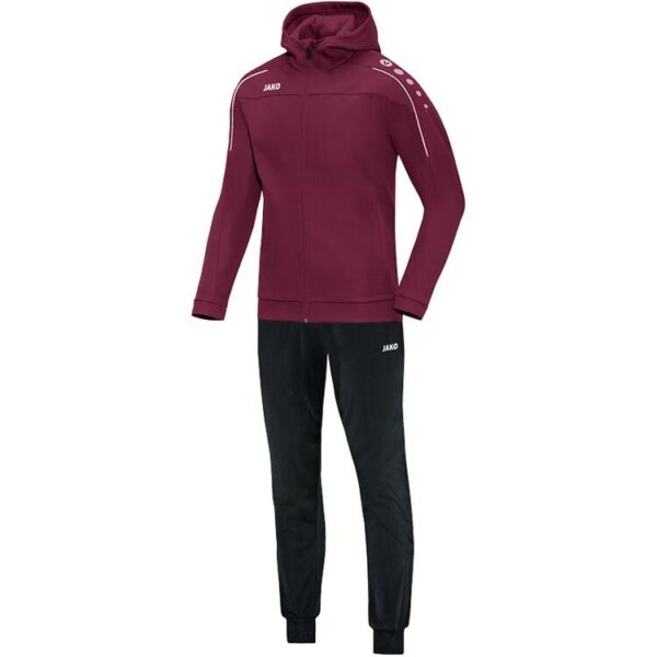 jako trainingsanzug polyester classico mit kapuze maroon m9450 14 gr 36